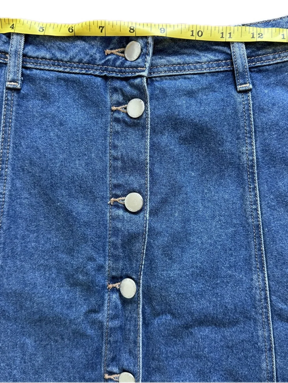 Divided by H&M Dark Blue Denim Button-Front A-Line Skirt - Picture 5 of 5